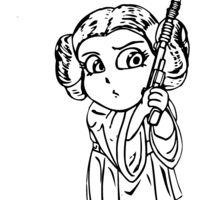 Desenho de Princesa Leia bebê para colorir