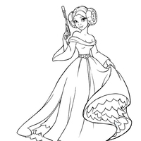 Desenho de Princesa Leia para colorir
