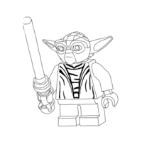Desenho de Yoda Lego para colorir
