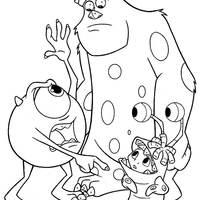 Desenho de Mike, Sullivan e Boo para colorir - Tudodesenhos