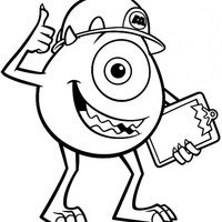 Desenho de Mike Wazowski para colorir