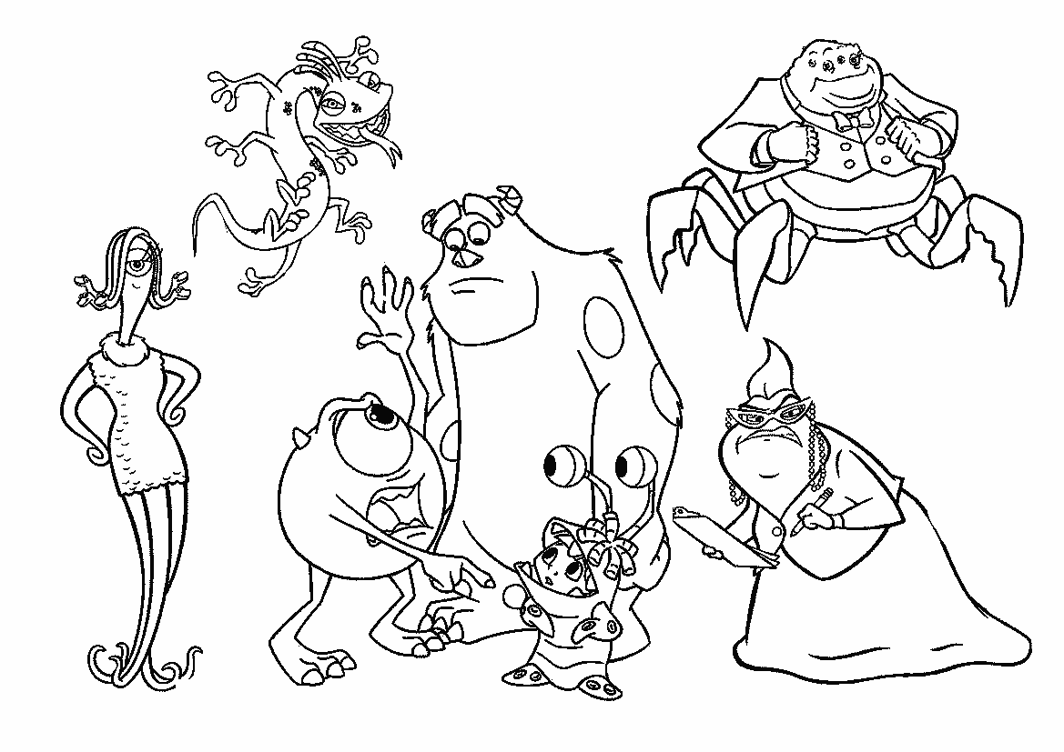 Desenho de Mike, Sullivan e Boo para colorir - Tudodesenhos