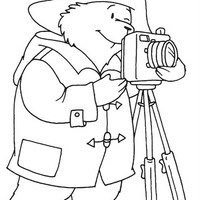 Desenho de Paddington tirando fotos para colorir