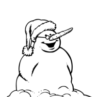 Desenho de Boneco de neve com óculos para colorir
