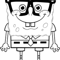 Desenho de Bob Esponja com óculos para colorir