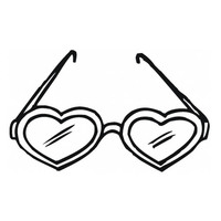 Desenho de Óculos de coração para colorir