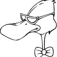 Desenho de Pato com óculos para colorir