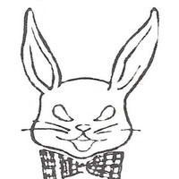 Desenho de Coelho com gravata para colorir