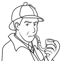 Desenho de Homem fumando cachimbo para colorir