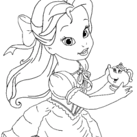 Desenho de Bela Disney baby para colorir