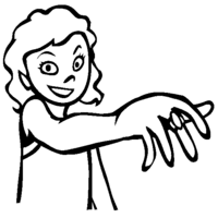 Desenho de Menina com anel no dedo para colorir