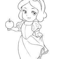Desenho de Branca de Neve Disney baby para colorir