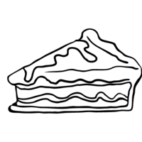 Desenho de Pedaço de torta pequena para colorir