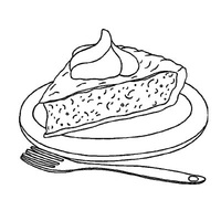 Desenho de Torta com merengue para colorir