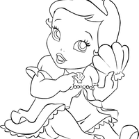 Desenho de Pequena Sereia baby para colorir
