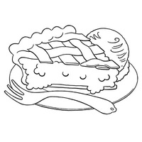 Desenho de Torta e bola de sorvete para colorir