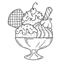 Desenho de Sundae sorvete para colorir