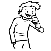 Desenho de Menino chupando picolé para colorir