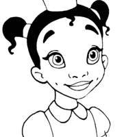 Desenho de Princesa Tiana baby para colorir