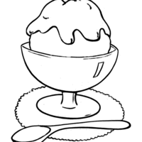 Desenho de Taça de sorvete de uma bola para colorir