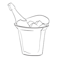 Desenho de Champanhe no gelo para colorir