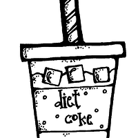 Desenho de Copinho de Coca-Cola diet para colorir