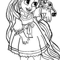 Desenho de Rapunzel Disney baby para colorir