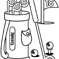 Desenho de Equipamento do golfe para colorir