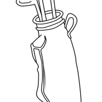 Desenho de Saco de tacos de golfe para colorir