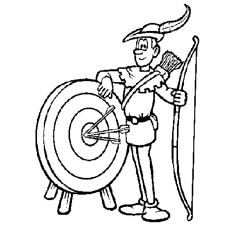 Arqueiro recolhendo flechas