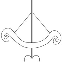Desenho de Arco e flecha do cupido para colorir