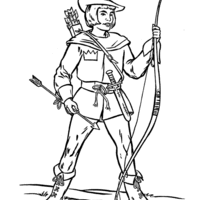 Desenho de Arqueiro medieval para colorir