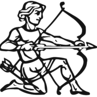 Desenho de Arqueiro no tiro ao alvo para colorir