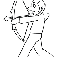 Desenho de Homem jogando arco e flecha para colorir