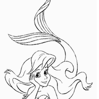 Desenho de Ariel deitada para colorir