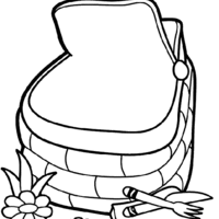Desenho de Cesta de piquenique vazia para colorir