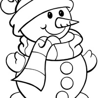 Desenho de Boneco de neve bonito para colorir