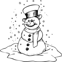 Desenho de Boneco de neve feio para colorir