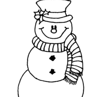 Desenho de Boneco de neve sorrindo para colorir
