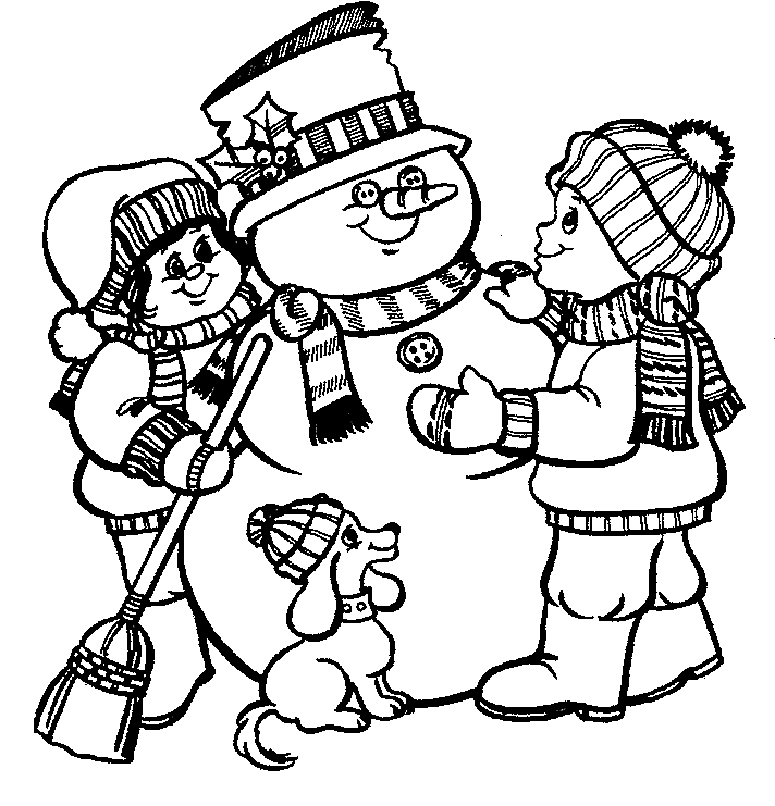 Criancas fazendo boneco de neve