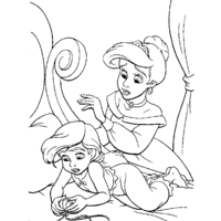 Desenho de Ariel e Melody para colorir