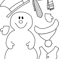 Desenho de Jogo de vestir - boneco de neve para colorir