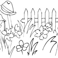 Desenho de Jardim de flores para colorir