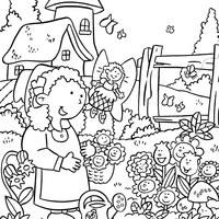 Desenho de Jardim na roça para colorir