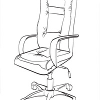 Desenho de Cadeira com rodinhas para colorir