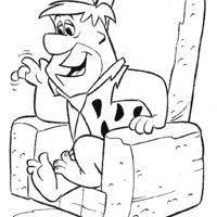 Desenho de Fred Flintstones na poltrona para colorir