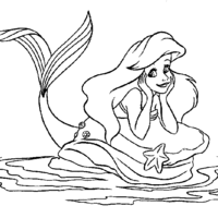 Desenho de Ariel se lembrando de Eric para colorir