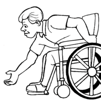 Desenho de Homem na cadeira de rodas para colorir