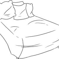 Desenho de Travesseiros na cama para colorir