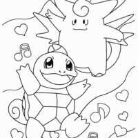Desenho de dois amigos Pokemon para colorir